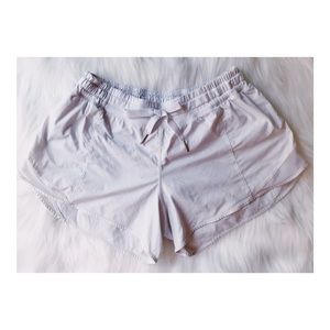 White Lulu lemon shorts